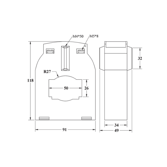 ترانسفورمر جریان فشار ضعیف (LP50 (class:0.5